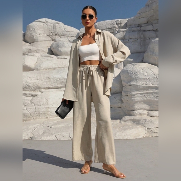 Pants - COPY - Women's Long Sleeve Shirt And Pants Set